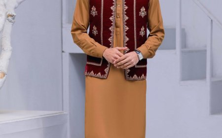 Maroon Embroidered Waist Coat