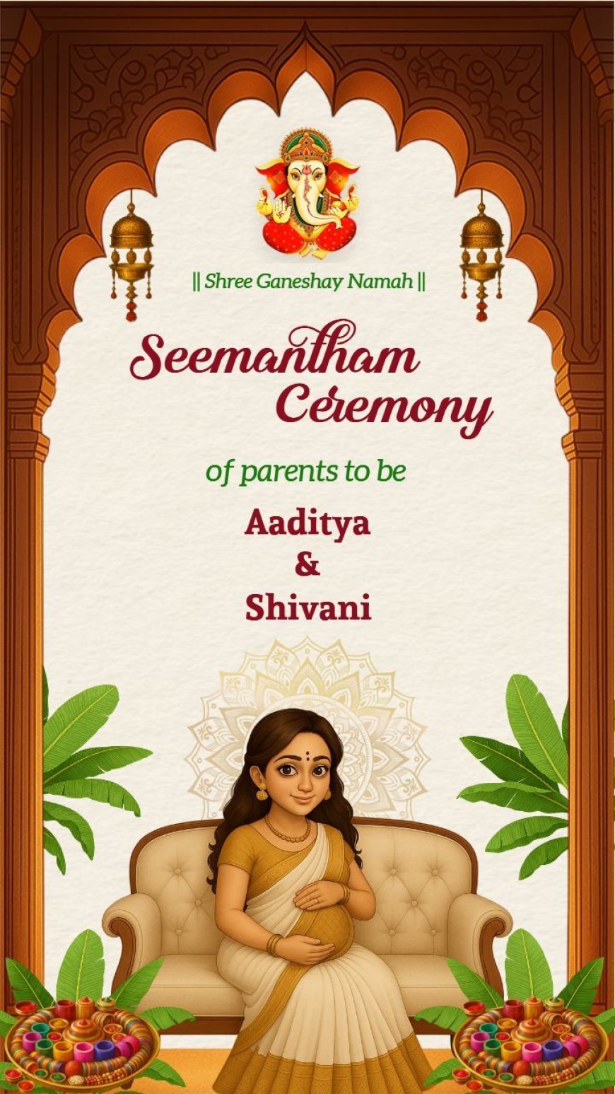 Celebrate Motherhood with Tradition: Invitation for Seemantham